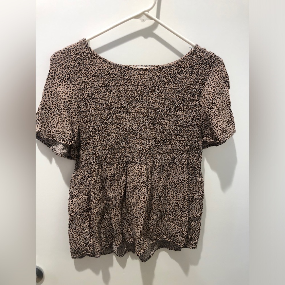 Leopard babydoll style top